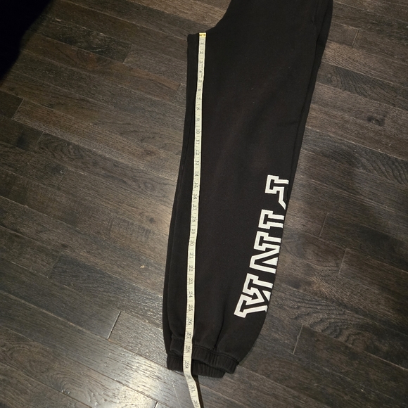 Victoria's Secret PINK Oversized Sweatpants - Black w/White Lettering -SZ XSmall - Picture 5 of 6